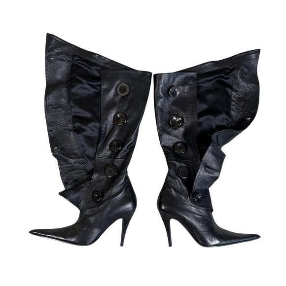 Les Tropeziennes Leather Boots 4" Heels (Italian) • Black • EU 36 - Picture 9 of 14